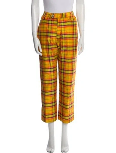 Pre-owned Moschino Vintage Straight Leg Pants In Yellow