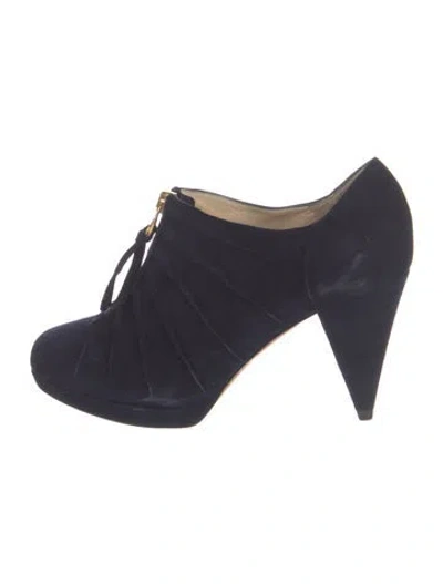 Pre-owned Moschino Vintage Suede Boots In Blue