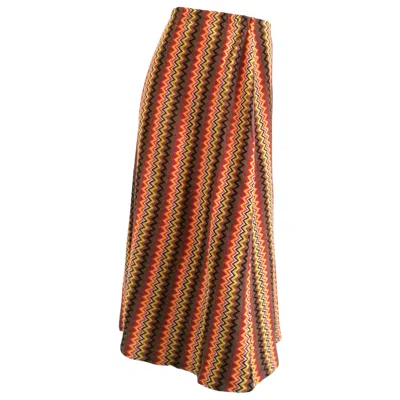 Pre-owned Moschino Vintage Women's Jeans Skirt Circa 1990s Italian Size 42 In Brown