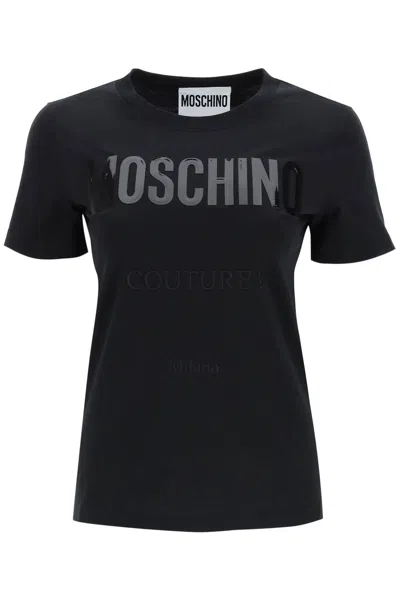 Moschino Vinyl Logo T-shirt In Black