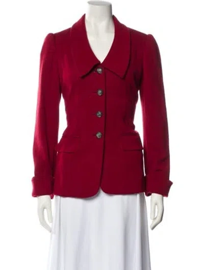 Pre-owned Moschino Virgin Wool Blazer In Red