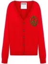 Moschino Virgin Wool Cardigan In Red