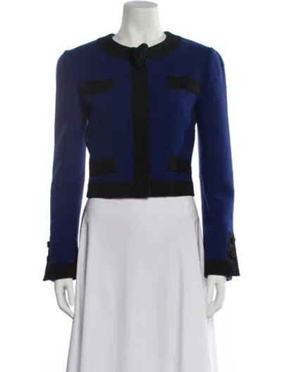 Pre-owned Moschino Virgin Wool Evening Jacket In Blue
