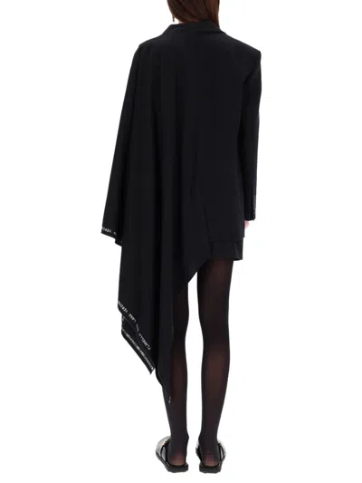 Moschino Virgin Wool Flannel Jacket In Black