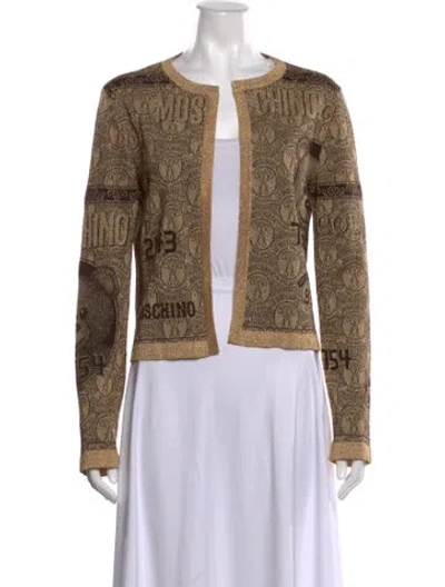 Pre-owned Moschino Virgin Wool Graphic Print Sweater