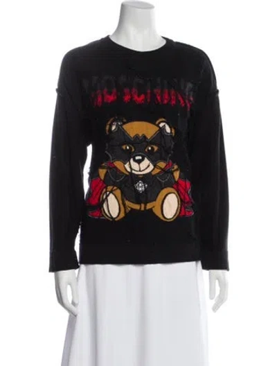 Pre-owned Moschino Virgin Wool Graphic Print Sweater In Multi