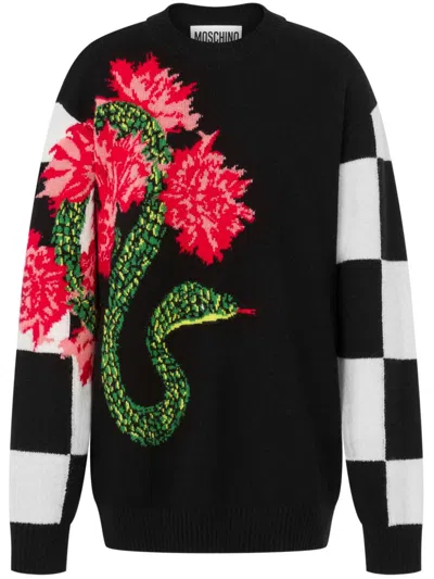 Moschino Virgin Wool Jumper In 黑色