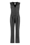Moschino Virgin Wool Jumpsuit In Grey