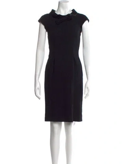 Pre-owned Moschino Virgin Wool Knee-length Dress In Black