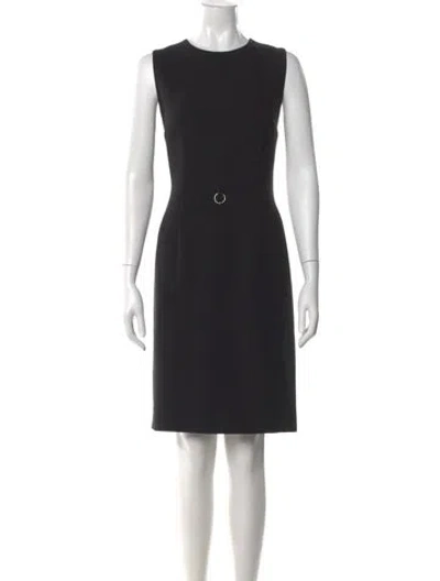 Pre-owned Moschino Virgin Wool Knee-length Dress In Black