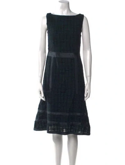 Pre-owned Moschino Virgin Wool Knee-length Dress In Green