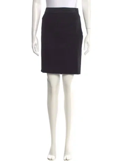 Pre-owned Moschino Virgin Wool Knee-length Skirt In Black