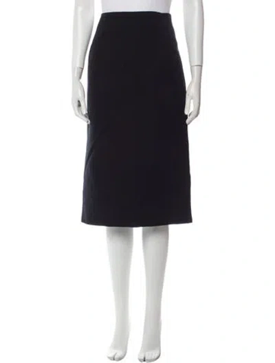 Pre-owned Moschino Virgin Wool Knee-length Skirt In Black