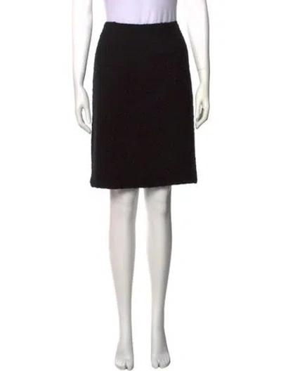Pre-owned Moschino Virgin Wool Knee-length Skirt In Black