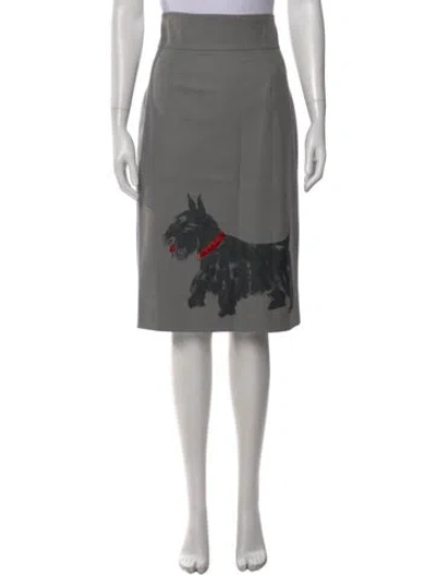 Pre-owned Moschino Virgin Wool Knee-length Skirt In Gray
