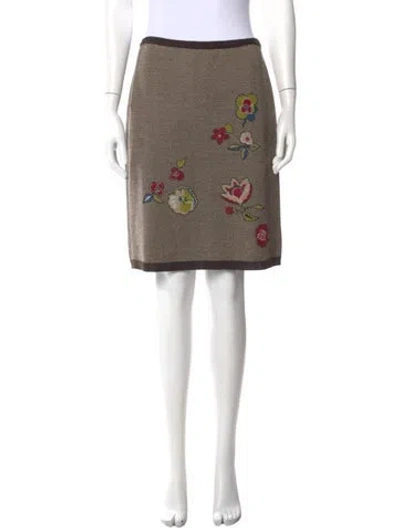 Pre-owned Moschino Virgin Wool Knee-length Skirt In Neutral
