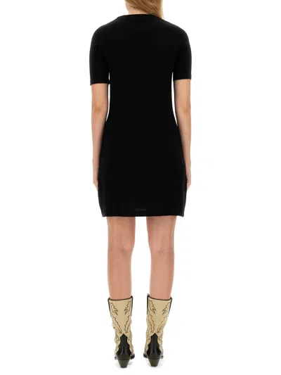 Moschino Virgin Wool Knit Dress In Black