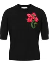 Moschino Virgin Wool Knitted Top In Black
