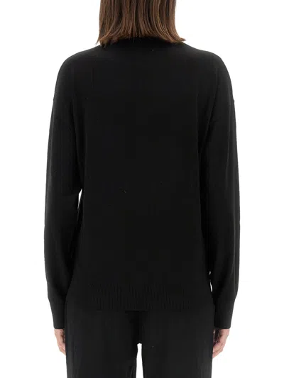 Moschino Virgin Wool Logo Sweater In Black