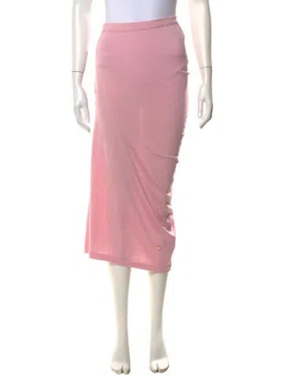 Pre-owned Moschino Virgin Wool Long Skirt In Pink