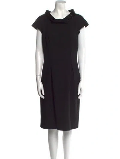 Pre-owned Moschino Virgin Wool Midi Length Dress In Black