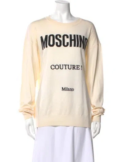 Pre-owned Moschino Virgin Wool Midi Length Dress In Neutral