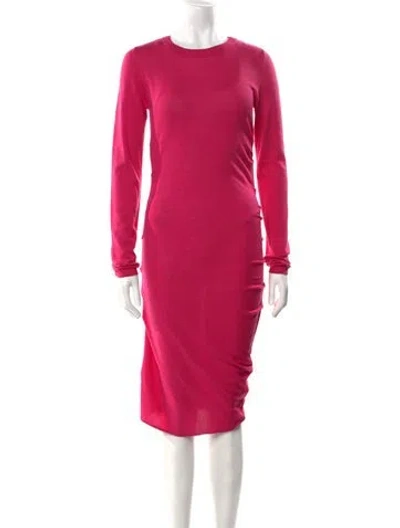 Pre-owned Moschino Virgin Wool Midi Length Dress In Pink