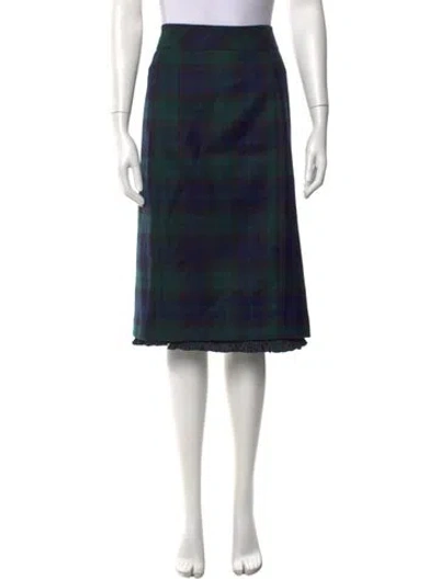 Pre-owned Moschino Virgin Wool Midi Length Skirt In Black