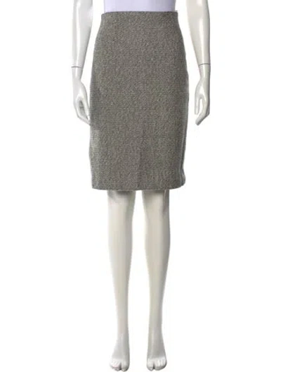 Pre-owned Moschino Virgin Wool Midi Length Skirt In Gray