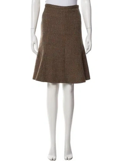 Pre-owned Moschino Virgin Wool Midi Length Skirt In Neutral