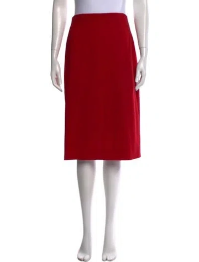 Pre-owned Moschino Virgin Wool Midi Length Skirt In Red