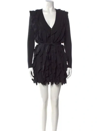 Pre-owned Moschino Virgin Wool Mini Dress In Black