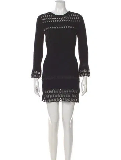 Pre-owned Moschino Virgin Wool Mini Dress In Black