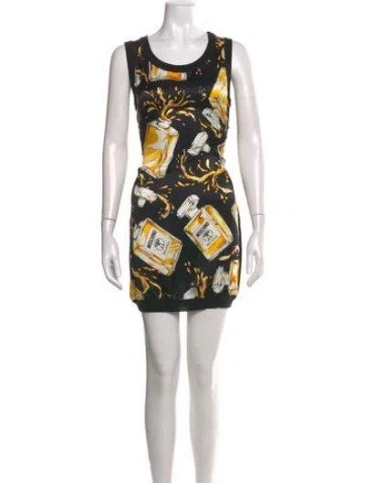 Pre-owned Moschino Virgin Wool Mini Dress In Black