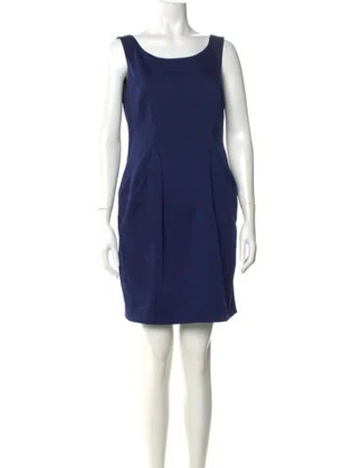 Pre-owned Moschino Virgin Wool Mini Dress In Blue
