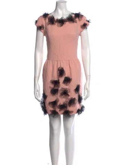 Pre-owned Moschino Virgin Wool Mini Dress In Pink