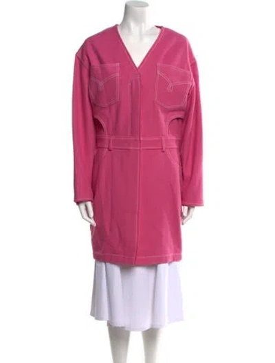 Pre-owned Moschino Virgin Wool Mini Dress In Pink