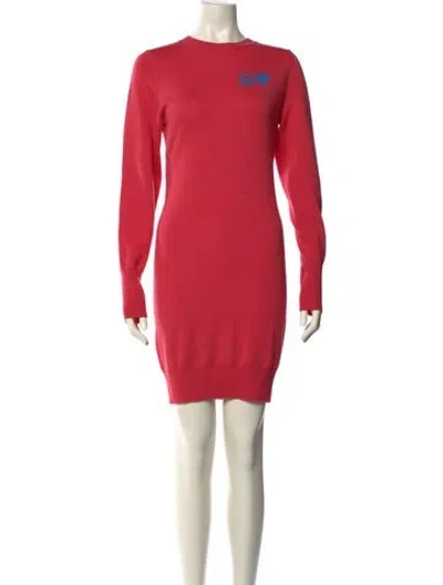 Pre-owned Moschino Virgin Wool Mini Dress In Red