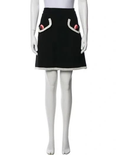 Pre-owned Moschino Virgin Wool Mini Skirt In Black