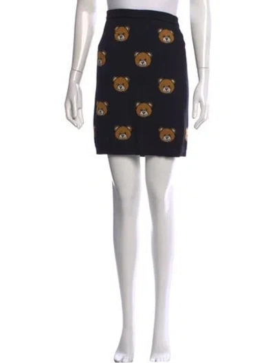 Pre-owned Moschino Virgin Wool Mini Skirt In Black