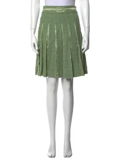 Pre-owned Moschino Virgin Wool Mini Skirt In Green