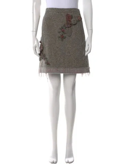 Pre-owned Moschino Virgin Wool Mini Skirt In Grey