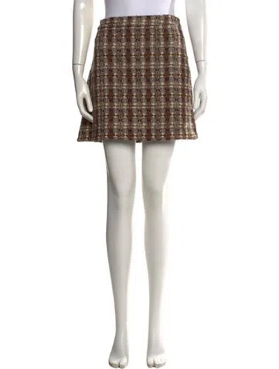Pre-owned Moschino Virgin Wool Mini Skirt In Neutrals