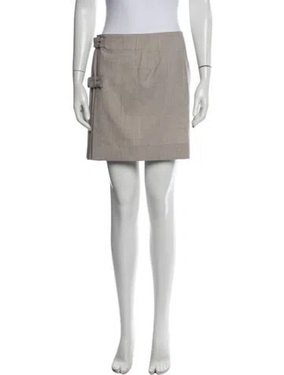 Pre-owned Moschino Virgin Wool Mini Skirt W/ Tags In Neutrals