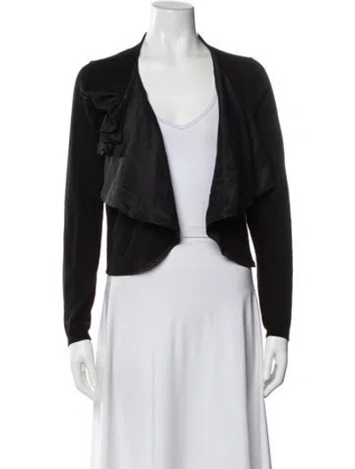 Pre-owned Moschino Virgin Wool Open Front Sweater In White