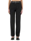 Moschino Straight Fit Wool Pants With Pockets In Black