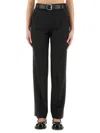 Moschino Straight Fit Wool Pants With Pockets In Black