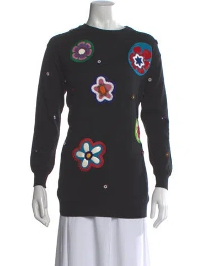 Pre-owned Moschino Virgin Wool Printed Sweater In Gray