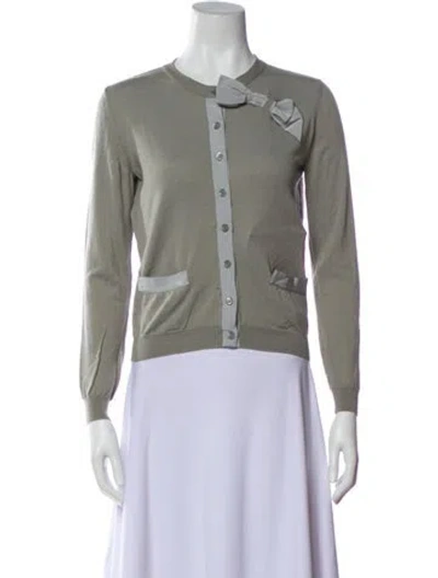 Pre-owned Moschino Virgin Wool Printed Sweater In Green