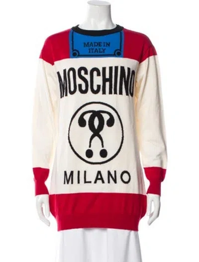 Pre-owned Moschino Virgin Wool Printed Sweater In Multi